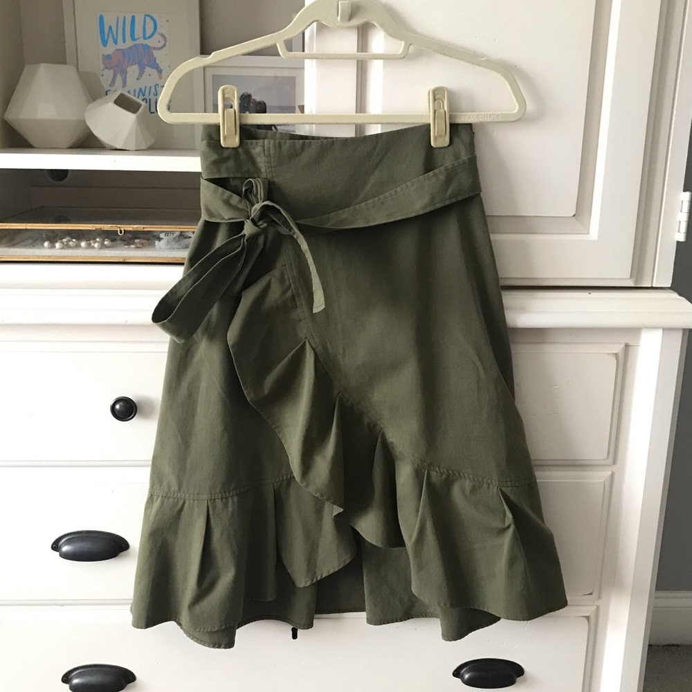 Lush Army Green Wrap Skirt